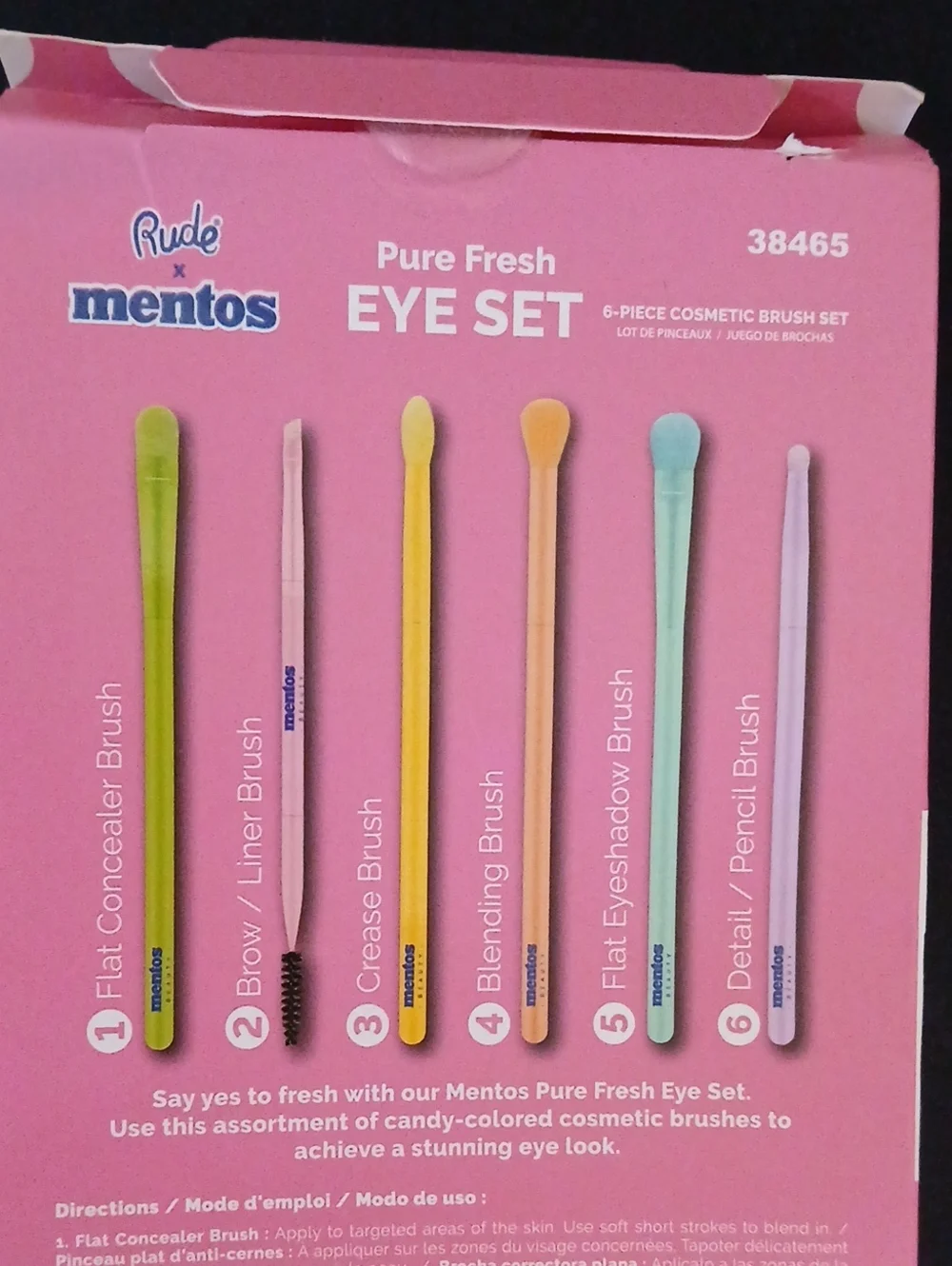 Rude x Mentos Pure Fresh Eye 6 Piece  Brush Set - NIB